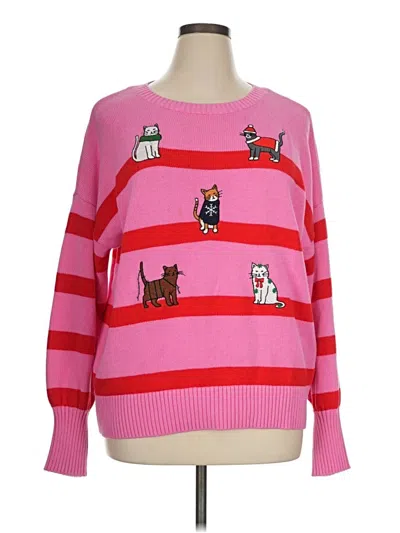 Pre-owned Lands' End Pullover Sweater In Pink