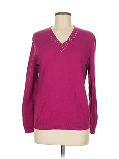 Pre-owned Lands' End Pullover Sweater In Purple