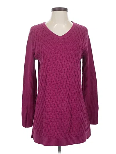 Pre-owned Lands' End Pullover Sweater In Purple