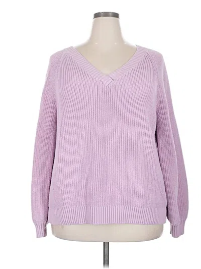 Pre-owned Lands' End Pullover Sweater In Purple