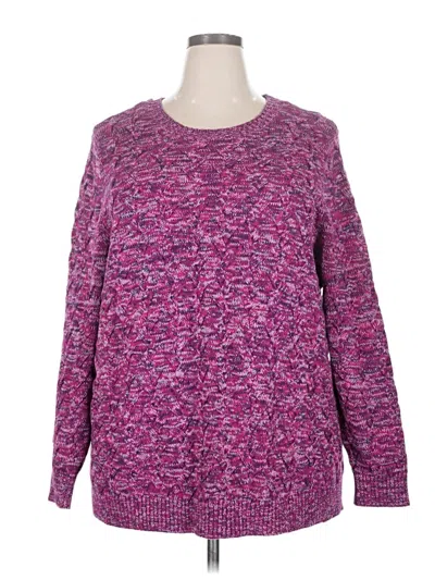 Pre-owned Lands' End Pullover Sweater In Purple