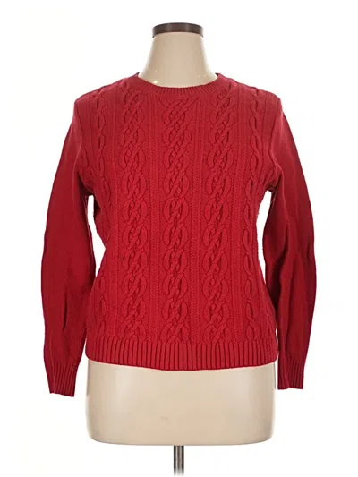 Pre-owned Lands' End Pullover Sweater In Red