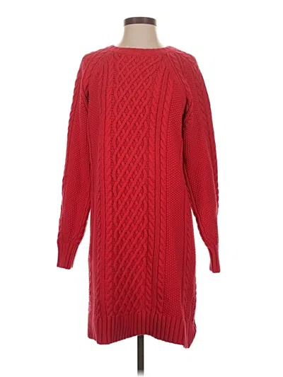 Pre-owned Lands' End Pullover Sweater In Red
