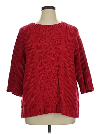 Pre-owned Lands' End Pullover Sweater In Red