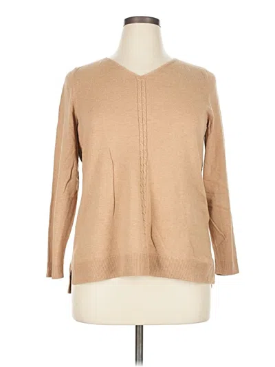 Pre-owned Lands' End Pullover Sweater In Tan
