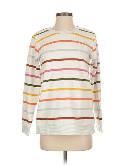 Pre-owned Lands' End Pullover Sweater In White