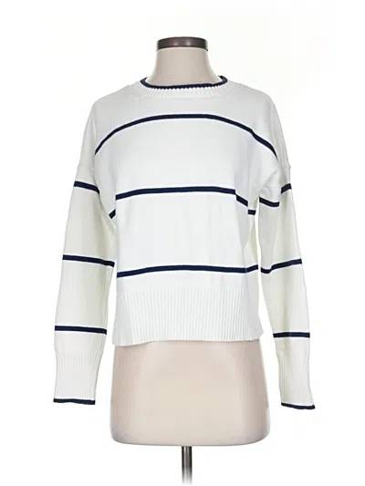 Pre-owned Lands' End Pullover Sweater In White