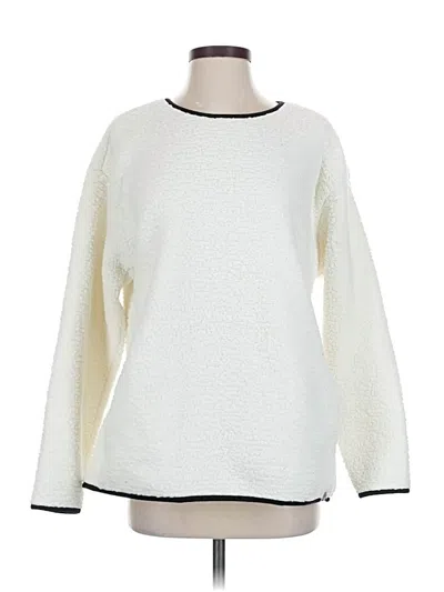 Pre-owned Lands' End Pullover Sweater In White