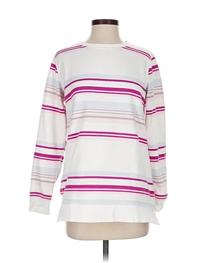 Pre-owned Lands' End Pullover Sweater In White