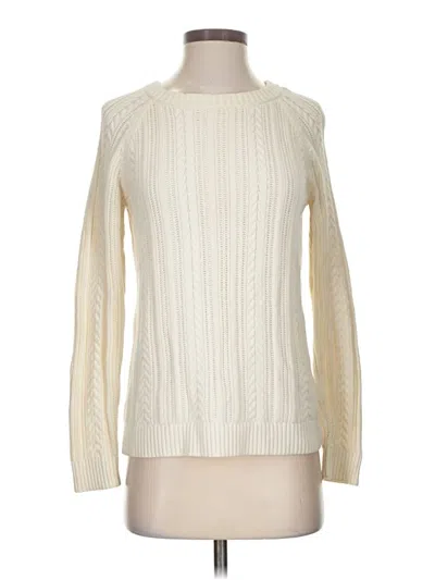 Pre-owned Lands' End Pullover Sweater In White