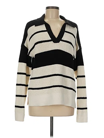 Pre-owned Lands' End Pullover Sweater In White
