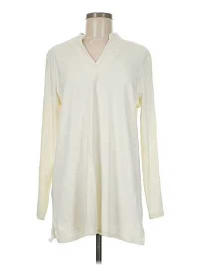 Pre-owned Lands' End Pullover Sweater In White