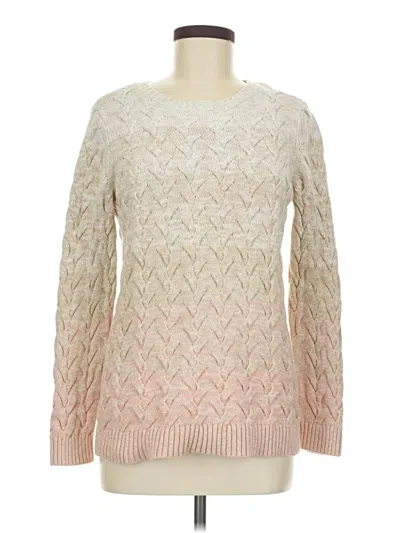 Pre-owned Lands' End Pullover Sweater In White