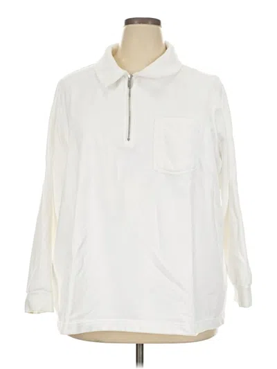 Pre-owned Lands' End Pullover Sweater In White