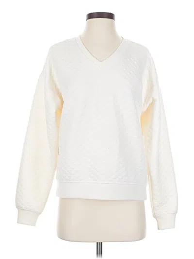 Pre-owned Lands' End Pullover Sweater In White