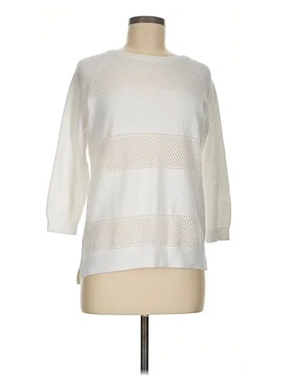 Pre-owned Lands' End Pullover Sweater In White