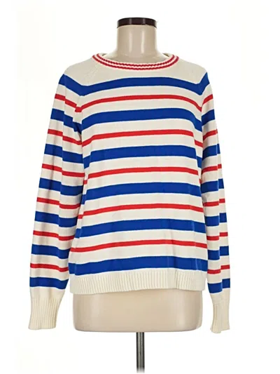 Pre-owned Lands' End Pullover Sweater In White