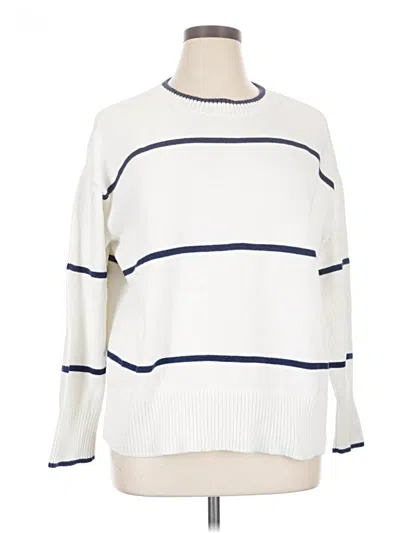 Pre-owned Lands' End Pullover Sweater In White