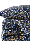 Lands' End Pureloft Printed Comforter In Blue