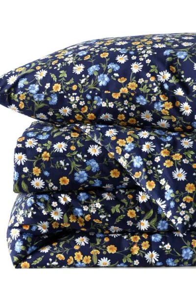 Lands' End Pureloft Printed Comforter In Blue