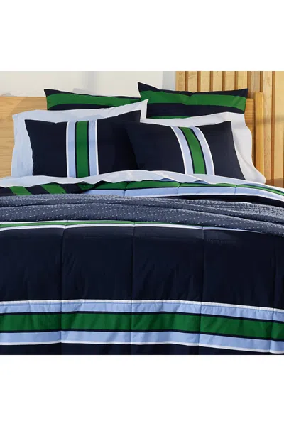 Lands' End Pureloft Printed Comforter In Blue