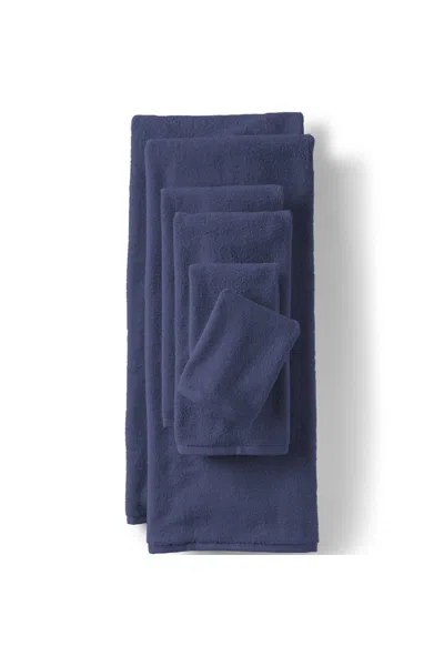 Lands' End Quick-dry Cotton 6-piece Bath Towel Set In Blue