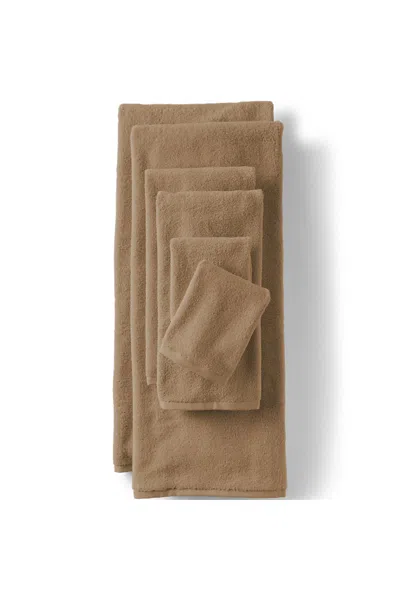 Lands' End Quick-dry Cotton 6-piece Bath Towel Set In Brown