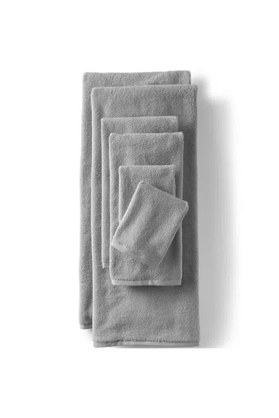 Lands' End Quick-dry Cotton 6-piece Bath Towel Set In Gray
