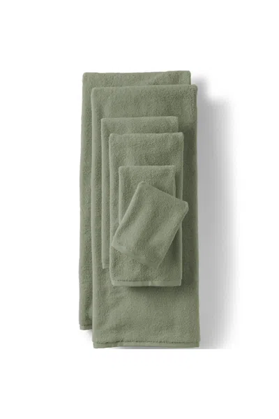 Lands' End Quick-dry Cotton 6-piece Bath Towel Set In Green