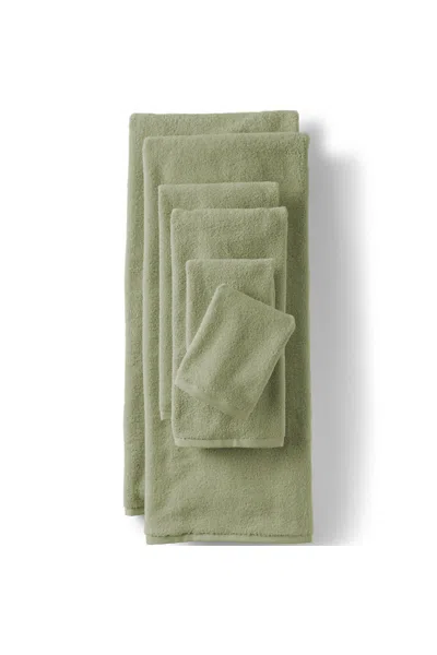 Lands' End Quick-dry Cotton 6-piece Bath Towel Set In Green