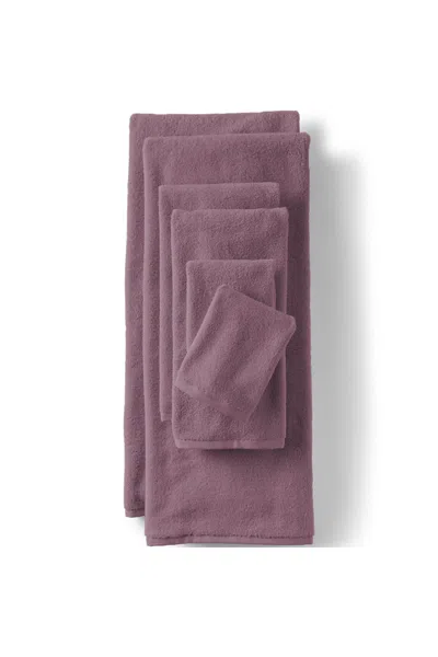 Lands' End Quick-dry Cotton 6-piece Bath Towel Set In Purple