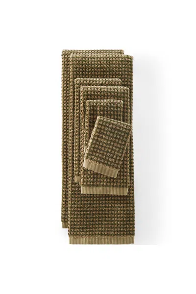 Lands' End Quick-dry Cotton Textured Gingham 6-piece Towel Set In Brown