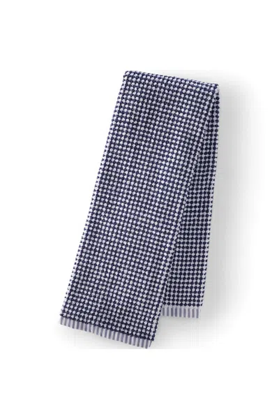 Lands' End Quick-dry Cotton Textured Gingham Bath Towel In Blue