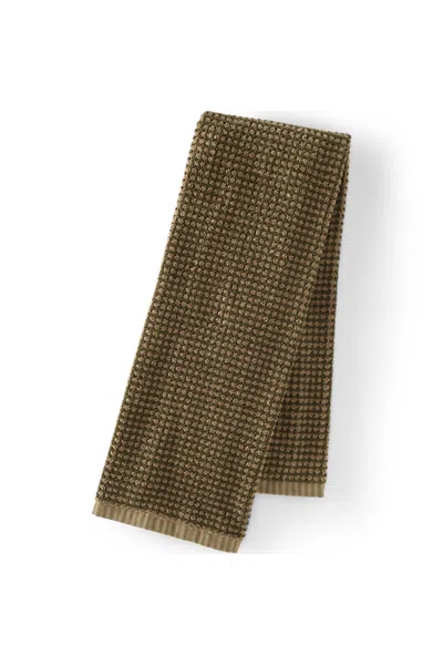 Lands' End Quick-dry Cotton Textured Gingham Bath Towel In Brown