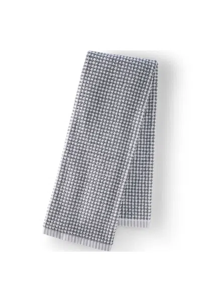 Lands' End Quick-dry Cotton Textured Gingham Bath Towel In Gray