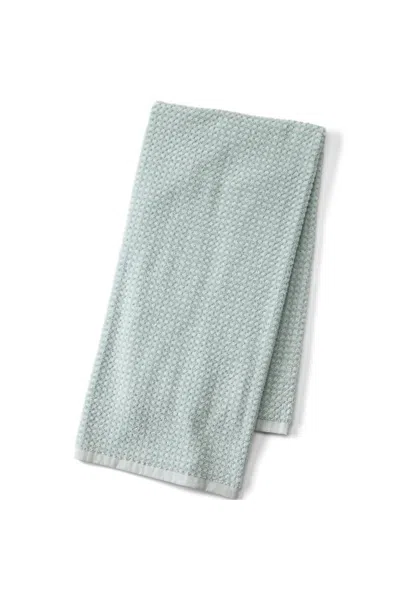 Lands' End Quick-dry Cotton Textured Gingham Bath Towel In Blue