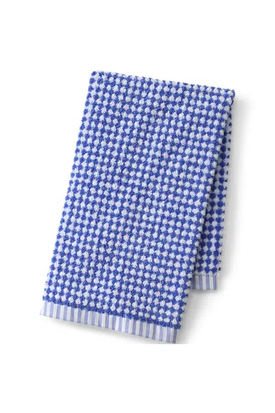 Lands' End Quick-dry Cotton Textured Gingham Hand Towel In Blue