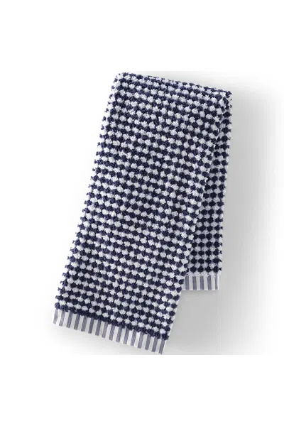 Lands' End Quick-dry Cotton Textured Gingham Hand Towel In Blue