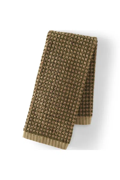 Lands' End Quick-dry Cotton Textured Gingham Hand Towel In Brown