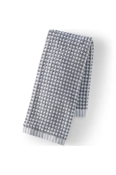 Lands' End Quick-dry Cotton Textured Gingham Hand Towel In Gray