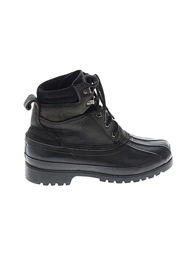 Pre-owned Lands' End Rain Boots In Black