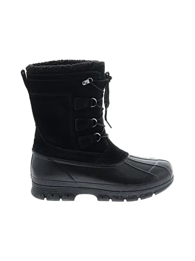 Pre-owned Lands' End Rain Boots In Black