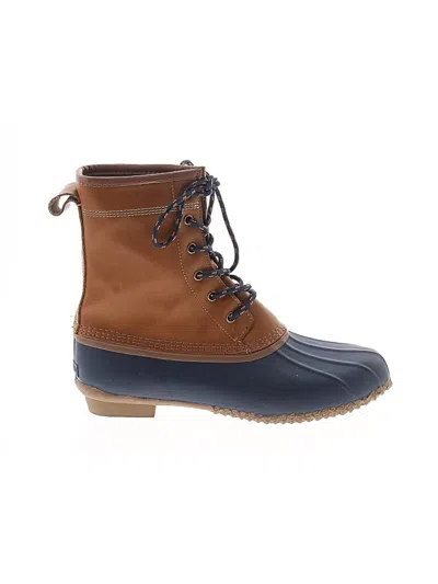 Pre-owned Lands' End Rain Boots In Brown