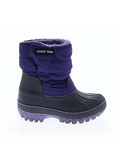 Pre-owned Lands' End Kids'  Rain Boots In Purple