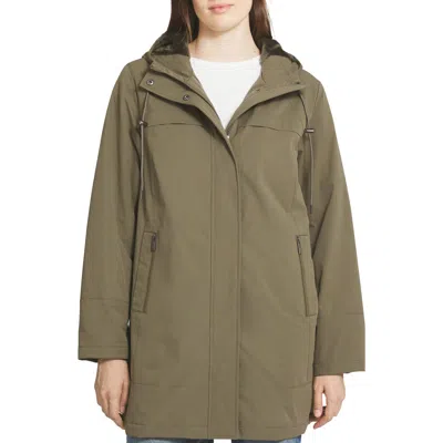 Lands' End Rain Jacket With Micro Terry In Green