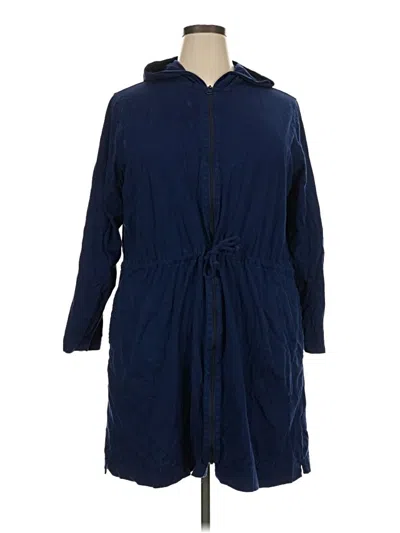 Pre-owned Lands' End Raincoat In Blue