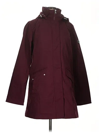 Pre-owned Lands' End Raincoat In Burgundy