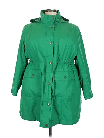 Pre-owned Lands' End Raincoat In Green
