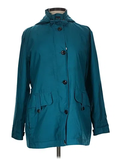 Pre-owned Lands' End Raincoat In Teal