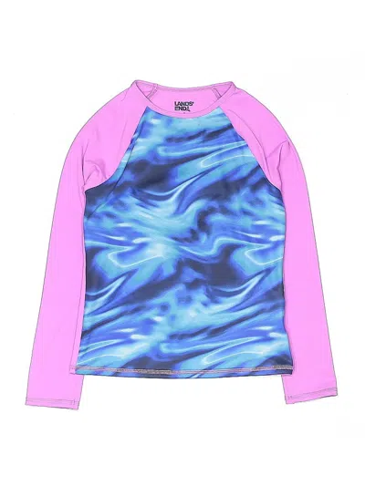 Pre-owned Lands' End Kids'  Rash Guard In Blue